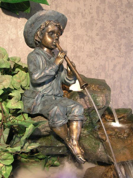 Wasserspeier "Flötenspieler" Aus Polystone (Art.Nr. Gr812) - Image 2