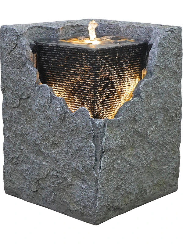 Quellsteinbrunnen 'Yuna-Würfel' Aus Polystone (Art.Nr. Gr649)